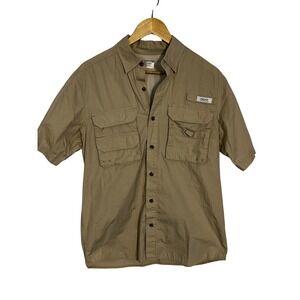 Guide Series Men's Size S Button‎ Down Nylon Shirt Khaki Fishing Outdoors 3588